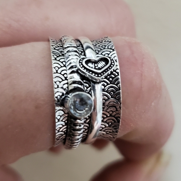 New Alexandrite 925 Silver Spinner Meditation Ring. - Picture 1 of 3
